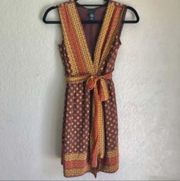 ANNA SUI ~ Gossip Girl Collection ~ Silk Wrap Dress ~ So Cute! Size Small - Picture 3 of 9